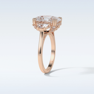 6.3 CT 3 Stone Engagement Ring Featuring Cushion Moissanite