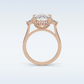 6.3 CT 3 Stone Engagement Ring Featuring Cushion Moissanite