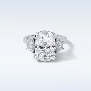 6.3 CT 3 Stone Engagement Ring Featuring Cushion Moissanite