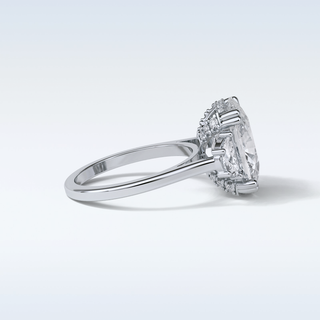 6.3 CT 3 Stone Engagement Ring Featuring Cushion Moissanite