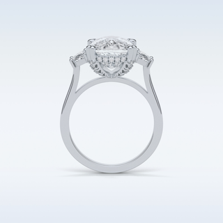 6.3 CT 3 Stone Engagement Ring Featuring Cushion Moissanite
