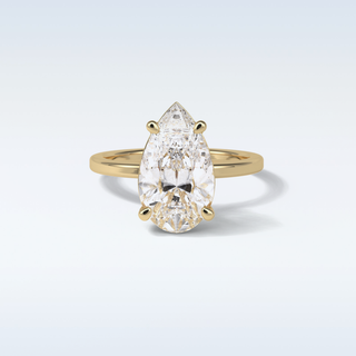 5.6 CT Hidden Multi Cut Engagement Ring Featuring Pear Moissanite