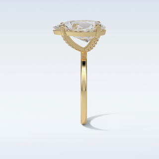 5.6 CT Hidden Multi Cut Engagement Ring Featuring Pear Moissanite