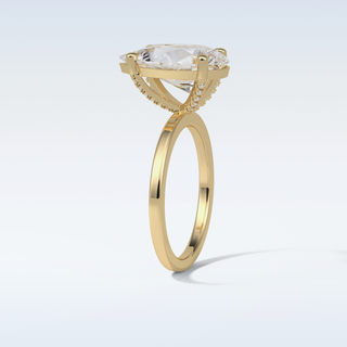 5.6 CT Hidden Multi Cut Engagement Ring Featuring Pear Moissanite