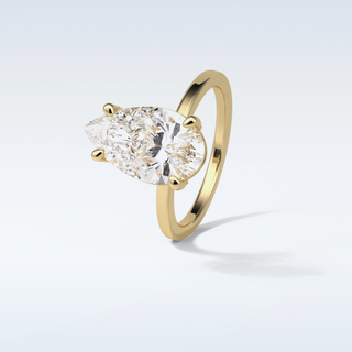 5.6 CT Hidden Multi Cut Engagement Ring Featuring Pear Moissanite