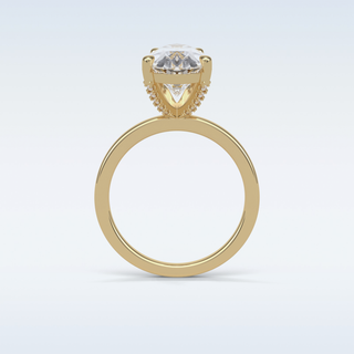 5.6 CT Hidden Multi Cut Engagement Ring Featuring Pear Moissanite