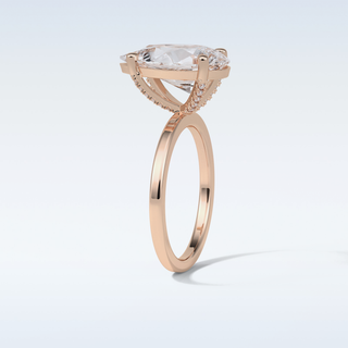 5.6 CT Hidden Multi Cut Engagement Ring Featuring Pear Moissanite