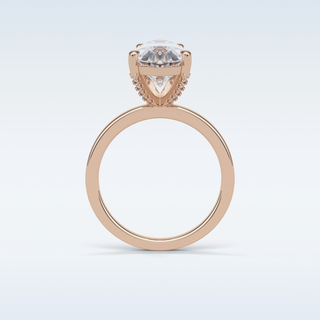 5.6 CT Hidden Multi Cut Engagement Ring Featuring Pear Moissanite