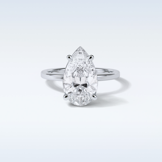5.6 CT Hidden Multi Cut Engagement Ring Featuring Pear Moissanite