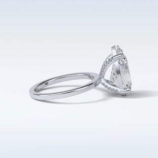 5.6 CT Hidden Multi Cut Engagement Ring Featuring Pear Moissanite