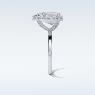 5.6 CT Hidden Multi Cut Engagement Ring Featuring Pear Moissanite