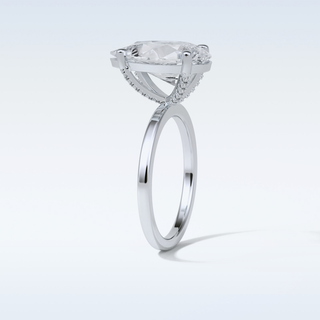 5.6 CT Hidden Multi Cut Engagement Ring Featuring Pear Moissanite