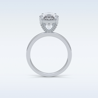 5.6 CT Hidden Multi Cut Engagement Ring Featuring Pear Moissanite