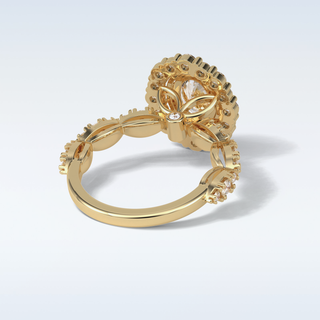 1.33 Halo Engagement Ring Featuring Oval Moissanite