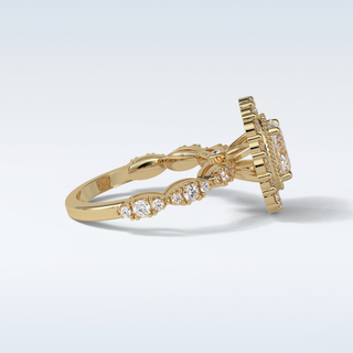 1.33 Halo Engagement Ring Featuring Oval Moissanite