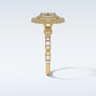 1.33 Halo Engagement Ring Featuring Oval Moissanite