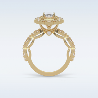 1.33 Halo Engagement Ring Featuring Oval Moissanite