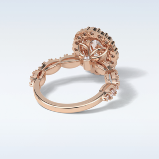 1.33 Halo Engagement Ring Featuring Oval Moissanite