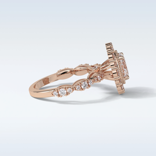 1.33 Halo Engagement Ring Featuring Oval Moissanite