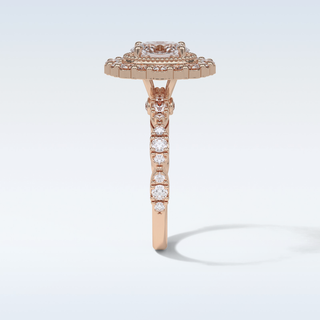 1.33 Halo Engagement Ring Featuring Oval Moissanite