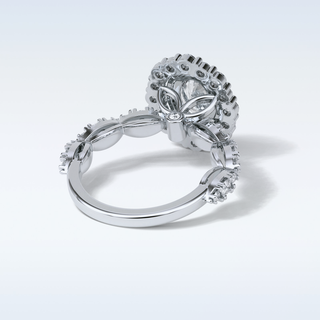 1.33 Halo Engagement Ring Featuring Oval Moissanite