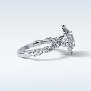 1.33 Halo Engagement Ring Featuring Oval Moissanite