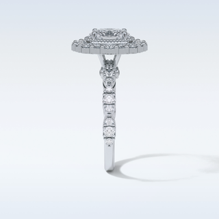 1.33 Halo Engagement Ring Featuring Oval Moissanite