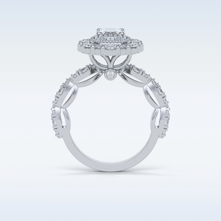 1.33 Halo Engagement Ring Featuring Oval Moissanite