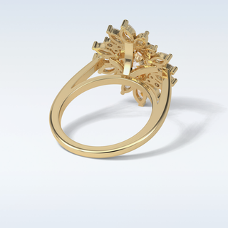 1.33 Cluster Engagement Ring Featuring Oval Moissanite