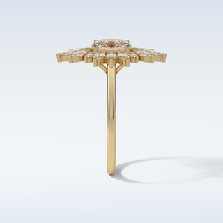 1.33 Cluster Engagement Ring Featuring Oval Moissanite