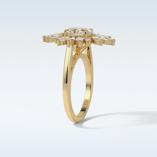 1.33 Cluster Engagement Ring Featuring Oval Moissanite