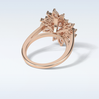 1.33 Cluster Engagement Ring Featuring Oval Moissanite