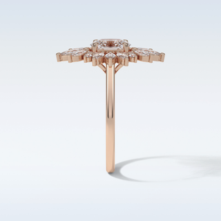 1.33 Cluster Engagement Ring Featuring Oval Moissanite