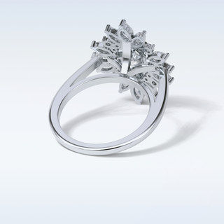 1.33 Cluster Engagement Ring Featuring Oval Moissanite