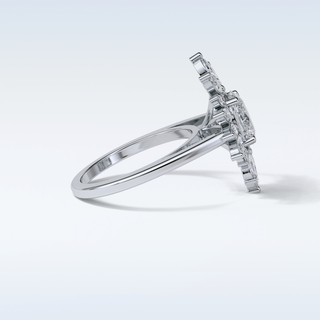 1.33 Cluster Engagement Ring Featuring Oval Moissanite