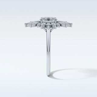 1.33 Cluster Engagement Ring Featuring Oval Moissanite