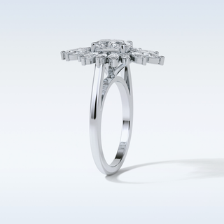 1.33 Cluster Engagement Ring Featuring Oval Moissanite