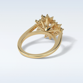 0.5 Cluster Engagement Ring Featuring Round Moissanite