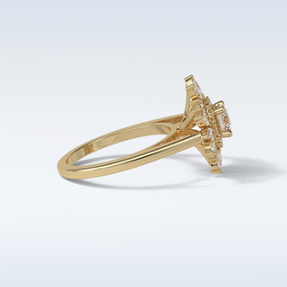 0.5 Cluster Engagement Ring Featuring Round Moissanite