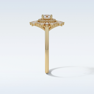 0.5 Cluster Engagement Ring Featuring Round Moissanite