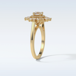 0.5 Cluster Engagement Ring Featuring Round Moissanite