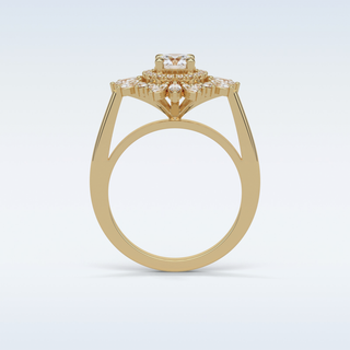 0.5 Cluster Engagement Ring Featuring Round Moissanite