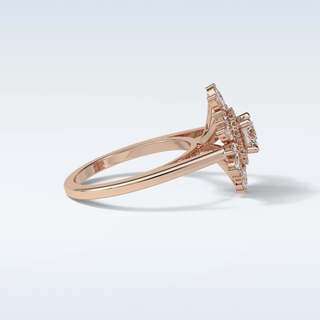 0.5 Cluster Engagement Ring Featuring Round Moissanite