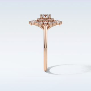 0.5 Cluster Engagement Ring Featuring Round Moissanite