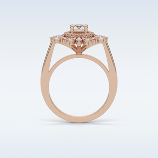 0.5 Cluster Engagement Ring Featuring Round Moissanite