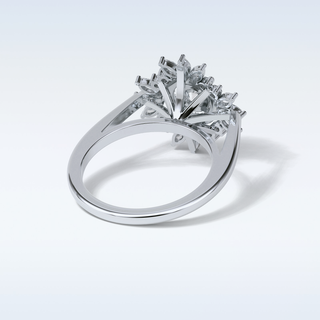 0.5 Cluster Engagement Ring Featuring Round Moissanite