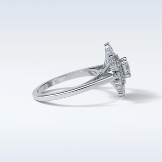 0.5 Cluster Engagement Ring Featuring Round Moissanite