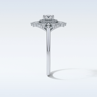 0.5 Cluster Engagement Ring Featuring Round Moissanite