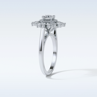0.5 Cluster Engagement Ring Featuring Round Moissanite
