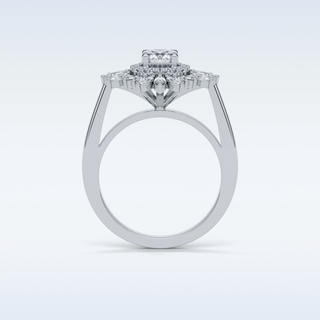 0.5 Cluster Engagement Ring Featuring Round Moissanite